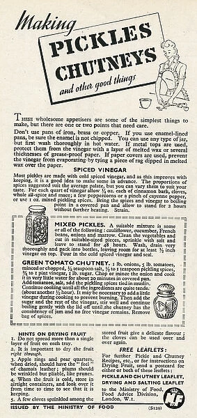 Advert for the Ministry of Food 1945