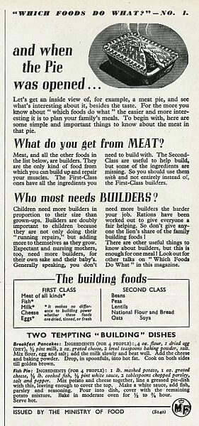 Advert for the Ministry of Food 1946