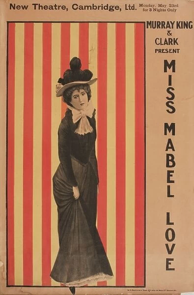 Advertisement for Miss Mabel Love, New Theatre, Cambridge