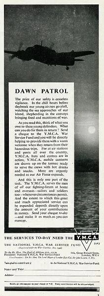 Advert for money for the Y. M. C. A 1942