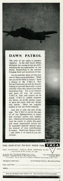 Framed Print : Advert for money for the Y. M. C. A 1942 Framed Print : Advert for money for the Y. M. C. A 1942