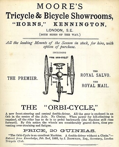Advertisement, Moores Orbi-Cycle Tricycle