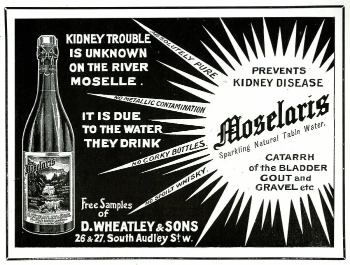 Framed Print : Advert, Moselaris sparkling natural table water Framed Print : Advert, Moselaris sparkling natural table water