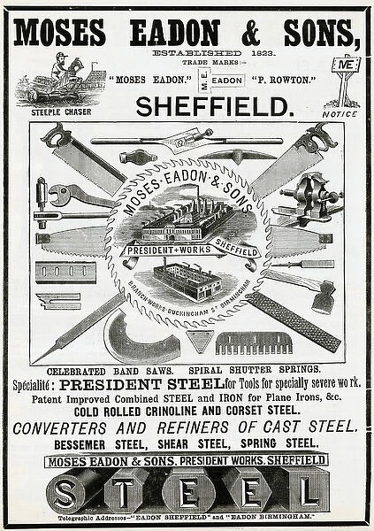 Advert for Moses Eadon - Sons tools makers 1888