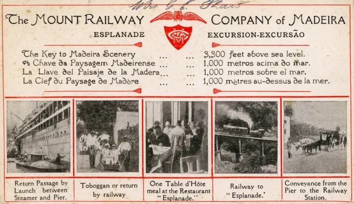 Framed Print : Advertisement for the Mount Railway, Madeira