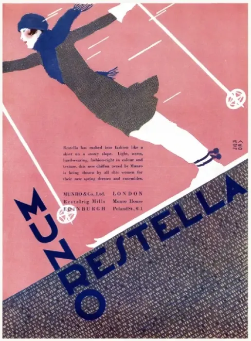 Framed Print : Advert for Munro fabrics 1930 Framed Print : Advert for Munro fabrics 1930