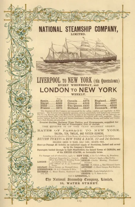 Framed Print : Advert, National Steamship Company Limited Framed Print : Advert, National Steamship Company Limited
