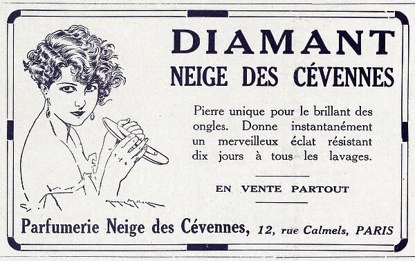 Advert for Neige des Cevennes, cosmetics 1928