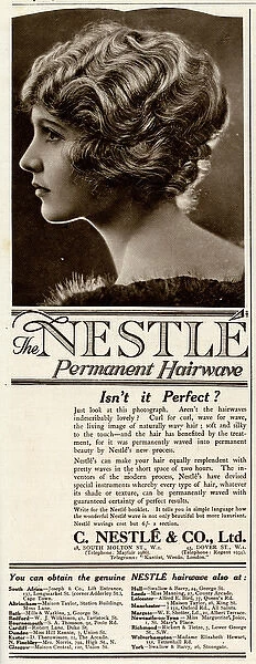 Advert for Nestle permanent hairwave 1922