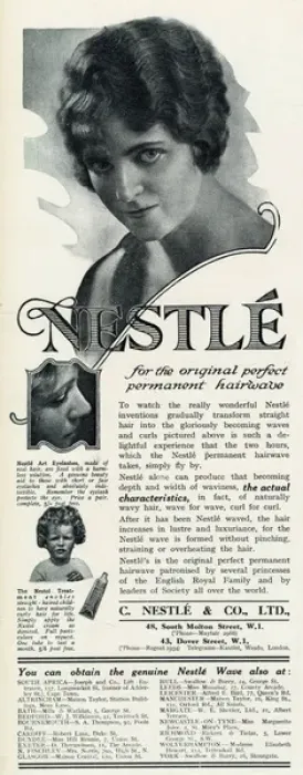 Framed Print : Advert for Nestle permanent hairwave 1923 Framed Print : Advert for Nestle permanent hairwave 1923