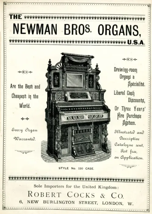 Framed Print : Advertisement, Newman Bros Organs Framed Print : Advertisement, Newman Bros Organs
