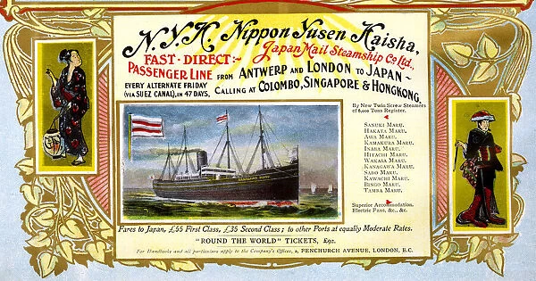 Advert, Nippon Yusen Kaisha, Japan Mail Steamship Co Ltd