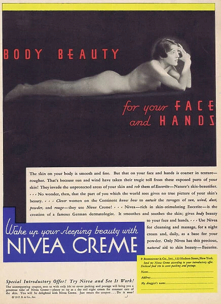 Advert for Nivea beauty creme, 1929