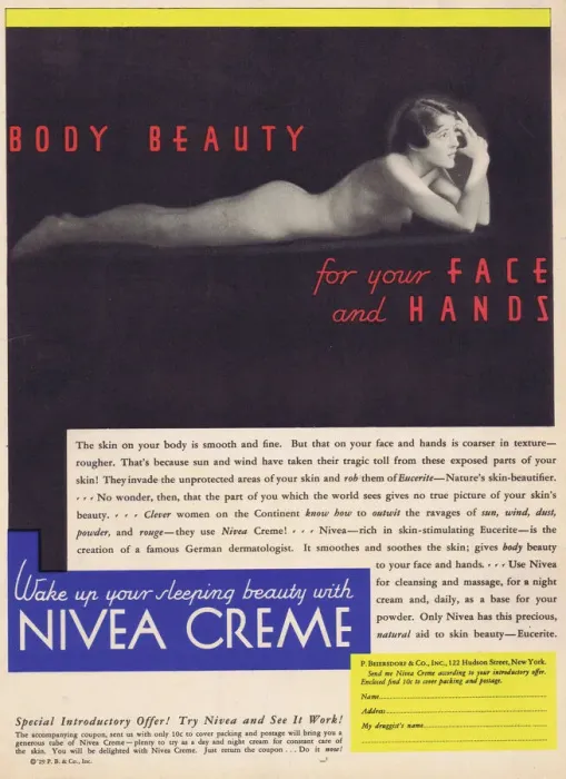 Framed Print : Advert for Nivea beauty creme, 1929 Framed Print : Advert for Nivea beauty creme, 1929
