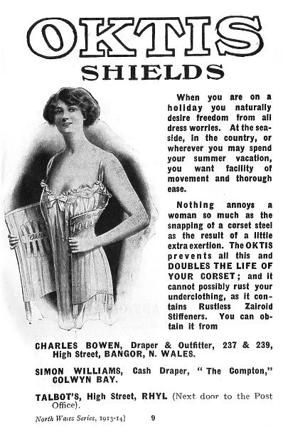 Advertisement for Oktis Corset Shields
