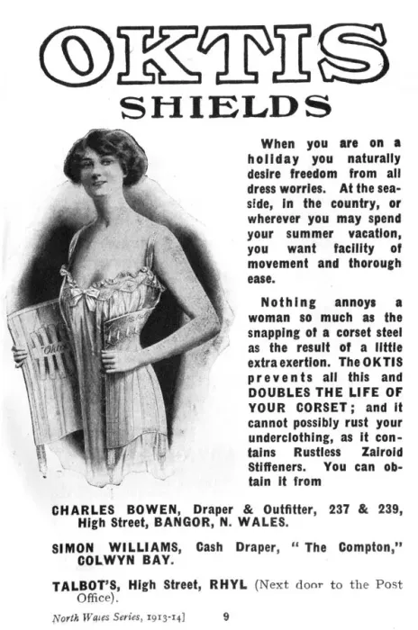 Framed Print : Advertisement for Oktis Corset Shields Framed Print : Advertisement for Oktis Corset Shields