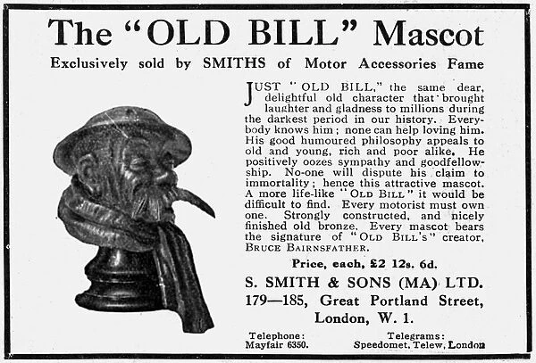 Advertisement for Old Bill car mascot, 1920