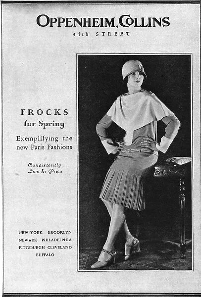 Advert for Oppenheim Collins & Co New York - frocks for Spring Date: 1929