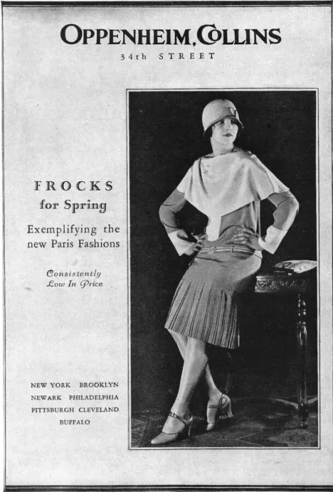 Framed Print : Advert for Oppenheim Collins & Co New York - frocks for Spring Date: 1929 Framed Print : Advert for Oppenheim Collins & Co New York - frocks for Spring Date: 1929