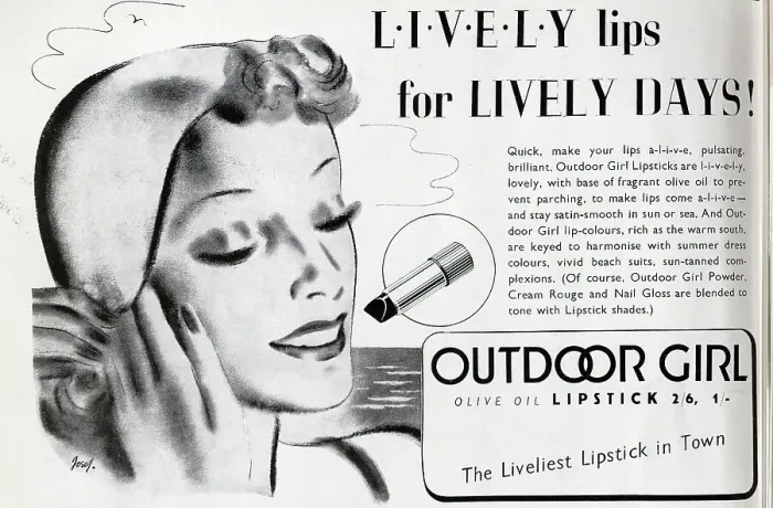 Framed Print : Advert for Outdoor Girl lipstick Framed Print : Advert for Outdoor Girl lipstick