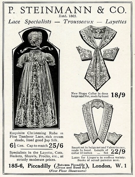 Advert for P. Steinmann Christening robes 1930