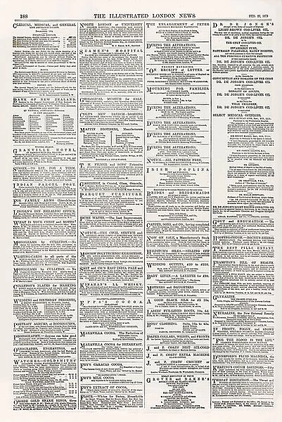 Advertisement Page - ILN Date: 1873