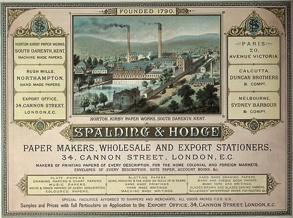Advertisement for paper manufacturers