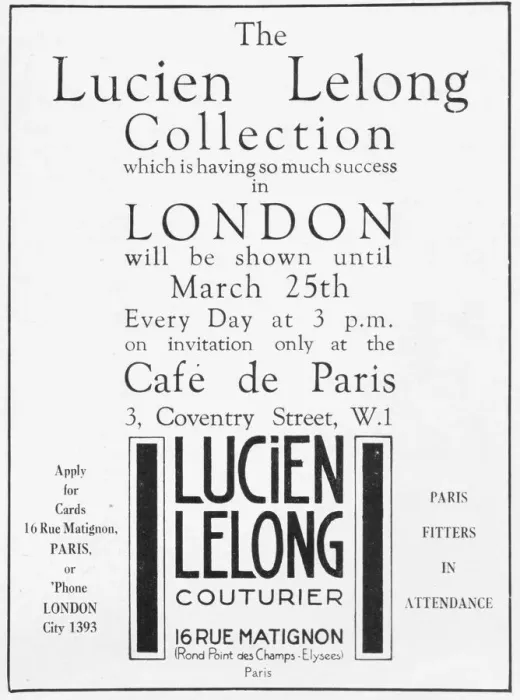 Framed Print : Advert for the Paris couturier Lucien Lelong for Framed Print : Advert for the Paris couturier Lucien Lelong for