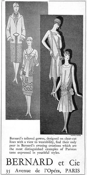 Advert for the Paris fashion house of Bernard et Cie, 1926