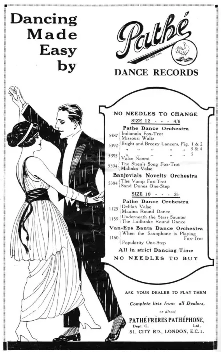 Framed Print : Advert for Pathe dance records, 1920 Framed Print : Advert for Pathe dance records, 1920