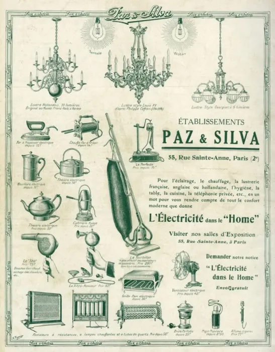 Framed Print : Advert for Paz & Silva electrical household items 1913 Framed Print : Advert for Paz & Silva electrical household items 1913