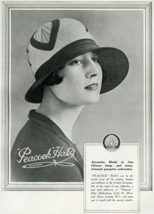 Framed Print : Advert for Peacock hats 1928 Framed Print : Advert for Peacock hats 1928