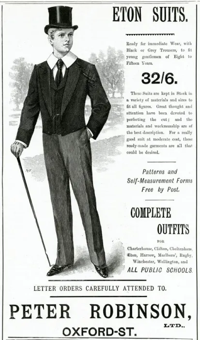 Framed Print : Advert for Peter Robinson, Eton suits 1897 Framed Print : Advert for Peter Robinson, Eton suits 1897