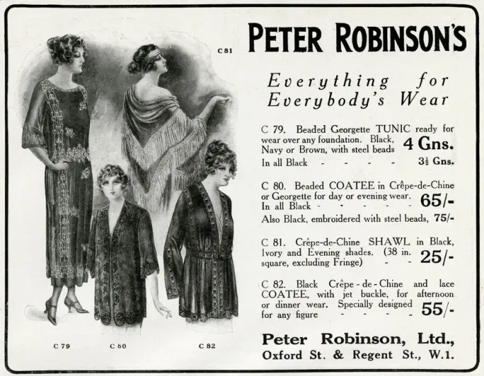 Framed Print : Advert for Peter Robinson womens beaded garments 1922 Advert for Peter Robinson Framed Print : Advert for Peter Robinson womens beaded garments 1922 Advert for Peter Robinson