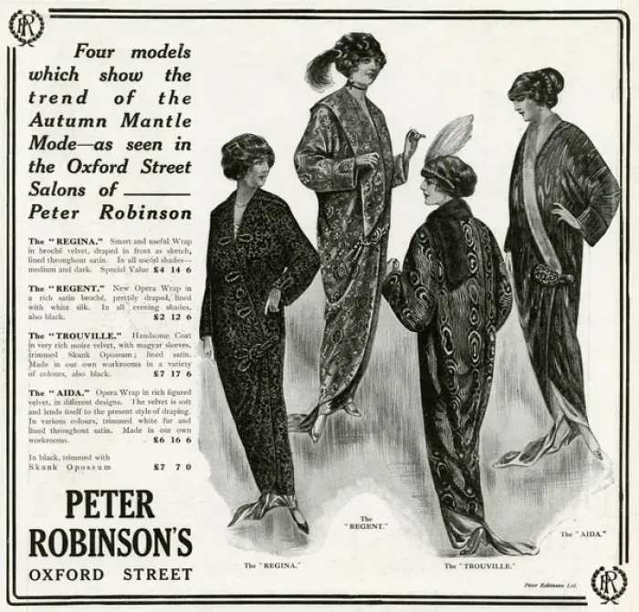 Framed Print : Advert for Peter Robinsons autumn clothing 1913 Framed Print : Advert for Peter Robinsons autumn clothing 1913