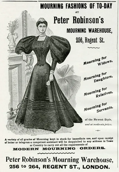 Framed Print : Advert for Peter Robinson's mourning clothing 1896 Framed Print : Advert for Peter Robinson's mourning clothing 1896