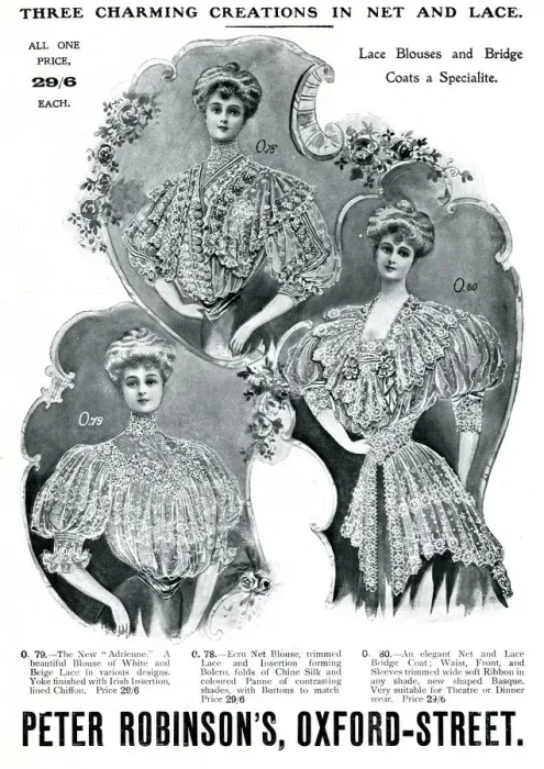 Framed Print : Advert for Peter Robinsons womens blouses 1907 Framed Print : Advert for Peter Robinsons womens blouses 1907