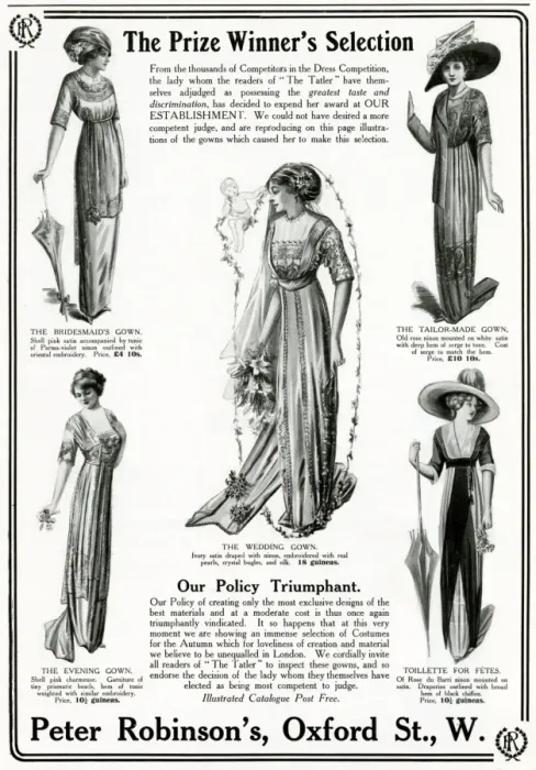 Framed Print : Advert for Peter Robinsons womens gowns 1911 Framed Print : Advert for Peter Robinsons womens gowns 1911