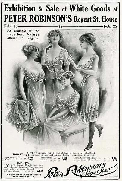 Advert for Peter Robinsons womens undergarments 1913