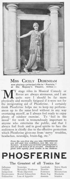 Framed Print : Advert for Phosferine tonic featuring the actress Framed Print : Advert for Phosferine tonic featuring the actress