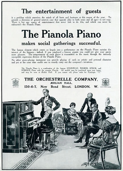 Advert for Pianola Piano 1913