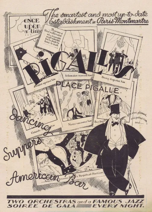 Framed Print : Advert for Pigall s, Place Pigalle, Montmartre Date: 1920s