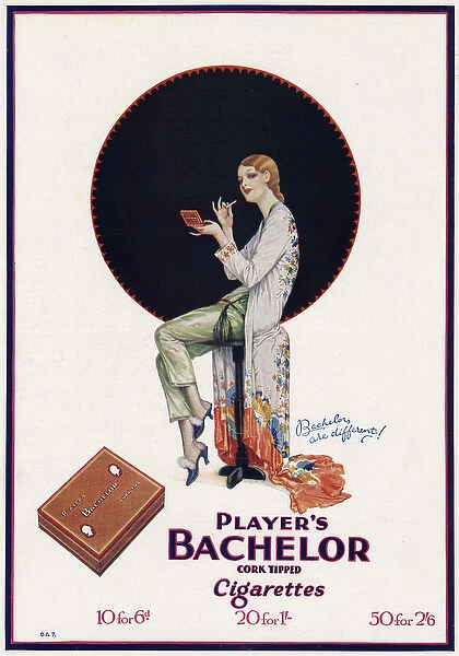 Advert for Players Bachelor cigarettes 1930
