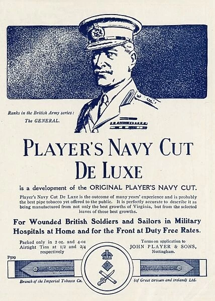Advert for Players Navy Cut De Luxe pipe tobacco 1915
