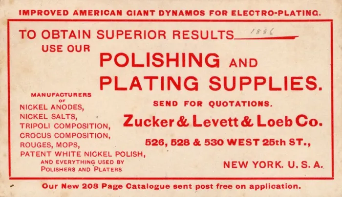 Framed Print : Advert, polishing and plating supplies, New York City, USA Framed Print : Advert, polishing and plating supplies, New York City, USA