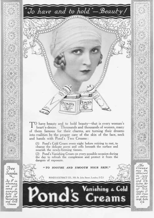 Framed Print : Advert for Ponds vanishing and cold creams, 1925 Framed Print : Advert for Ponds vanishing and cold creams, 1925