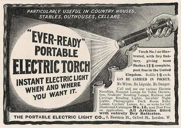 Advert for Portable Electric Light 1902