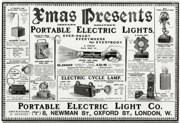 Framed Print : Advert for Portable hand-held electric lights 1902 Framed Print : Advert for Portable hand-held electric lights 1902