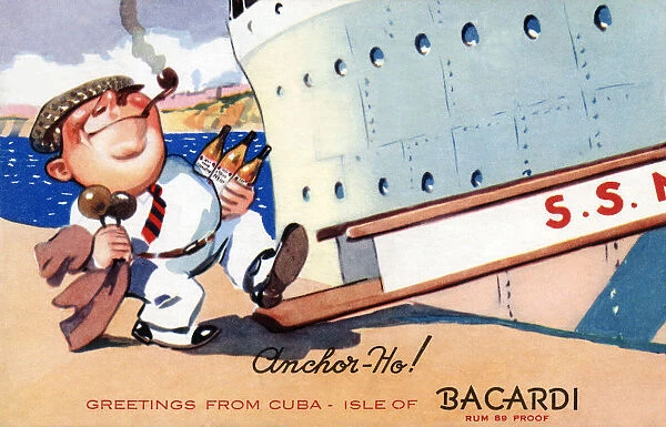Advertising postcard for Bacardi Rum from Cuba
