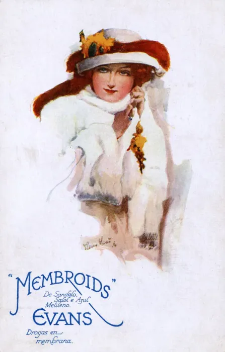 Framed Print : Advertisement on a postcard, Evans Membroids Framed Print : Advertisement on a postcard, Evans Membroids
